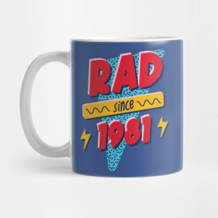 Rad Since 1981 // Retro Memphis Style 90s Nostalgia Mug